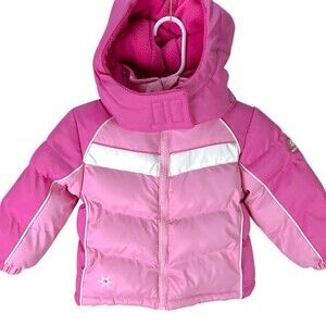 WTX Weather Tamer Girls Pink Puffer Hooded Winter Jacket 18M